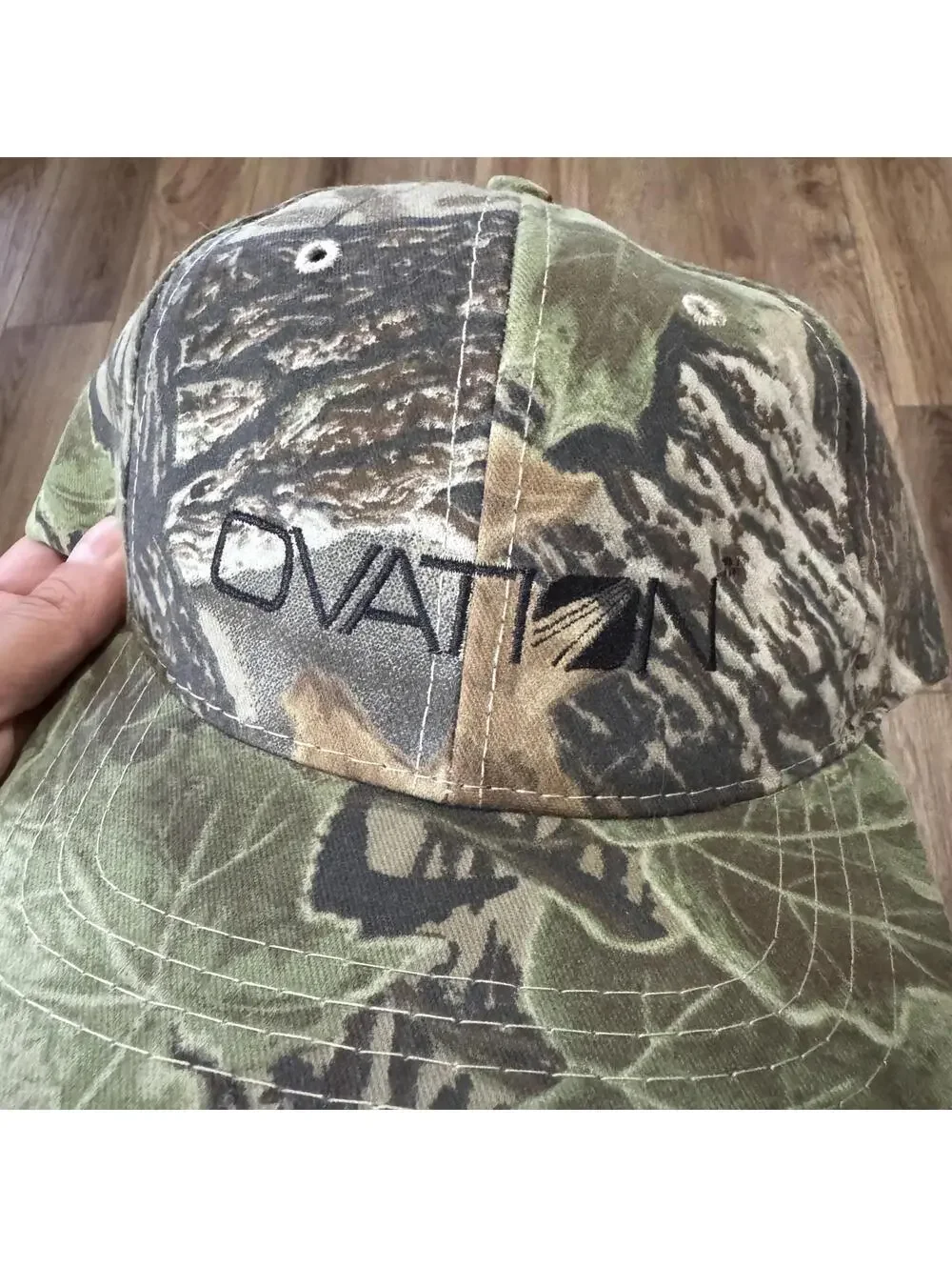 Vintage Ovation Camouflage Snapback Hat Headmaster Inc